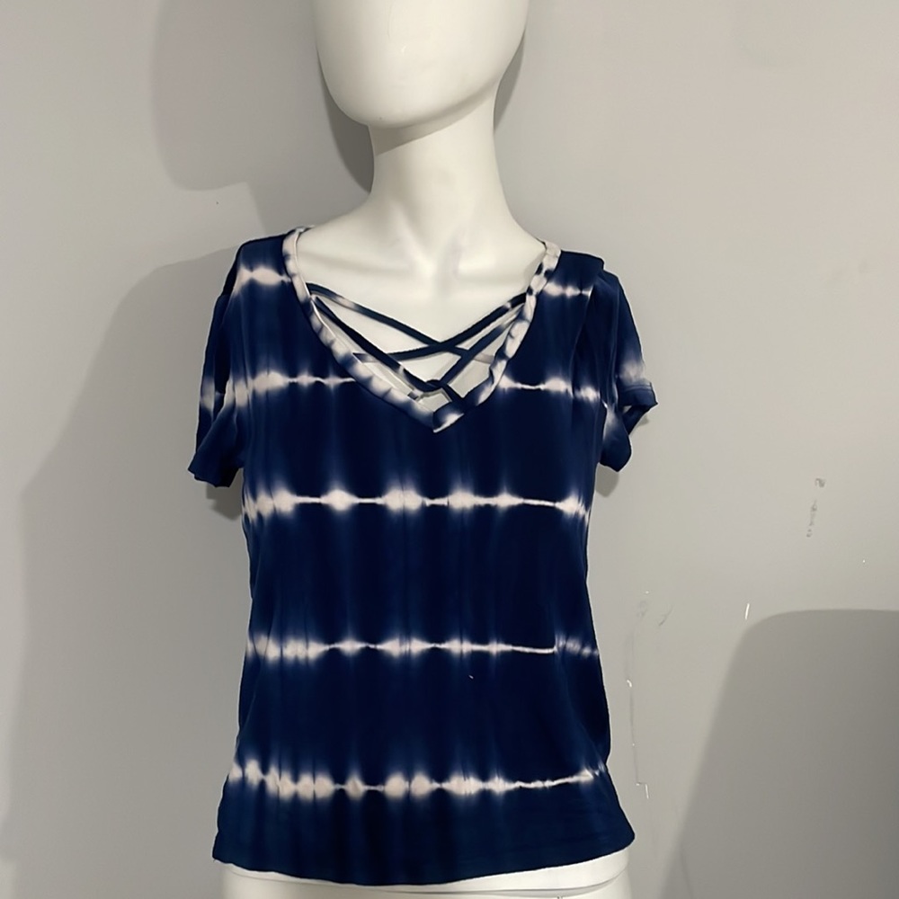 Aéropostale Seriously Soft Aero Size Small Strappy Tie-Dye blue white Girl Tee